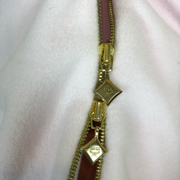 MCM Fleece Gold Trim Pastel Pink Sweatsuit Jacket - Picture 4 of 8